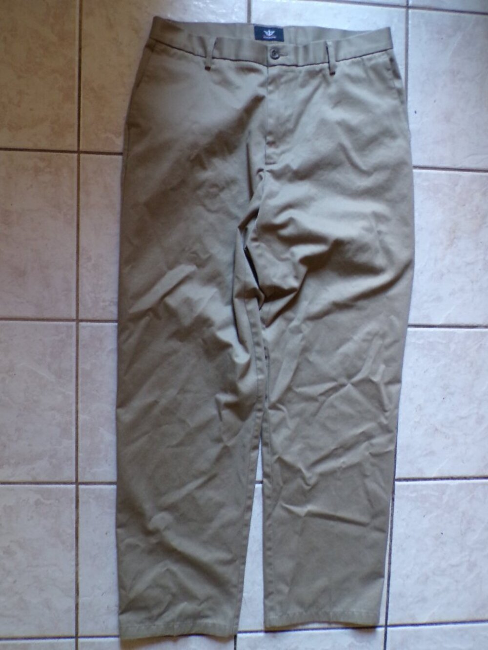 Dockers Mens 36x34 Classic Fit Flat Front Brown 100% Cotton Dress Pants